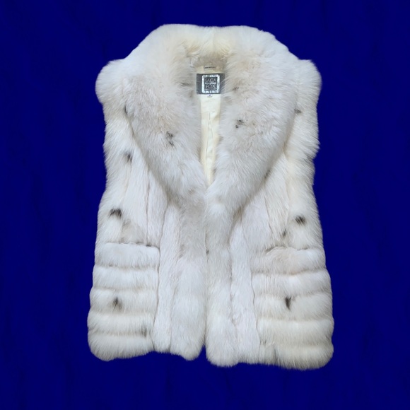 Vintage Jackets & Blazers - VTG SAGA FOX Spotted Fox Fur Vest